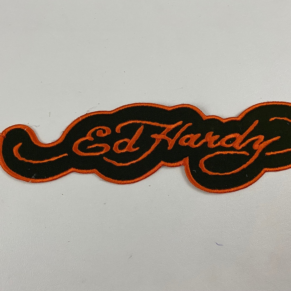 Ed Hardy Black Iron on Patch Appliqué Embroidered Sewing (Large)